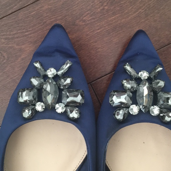 Zara Embellished Pointed Flats - Picture 2 of 7